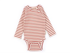 Petit Piao bright red striped bodysuit